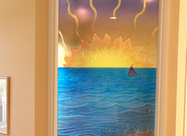 Custom Glass Large Ocean